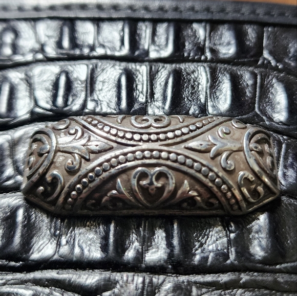 Brighton Handbag Black Leather Top Handle Leila Satchel - Picture 2 of 14